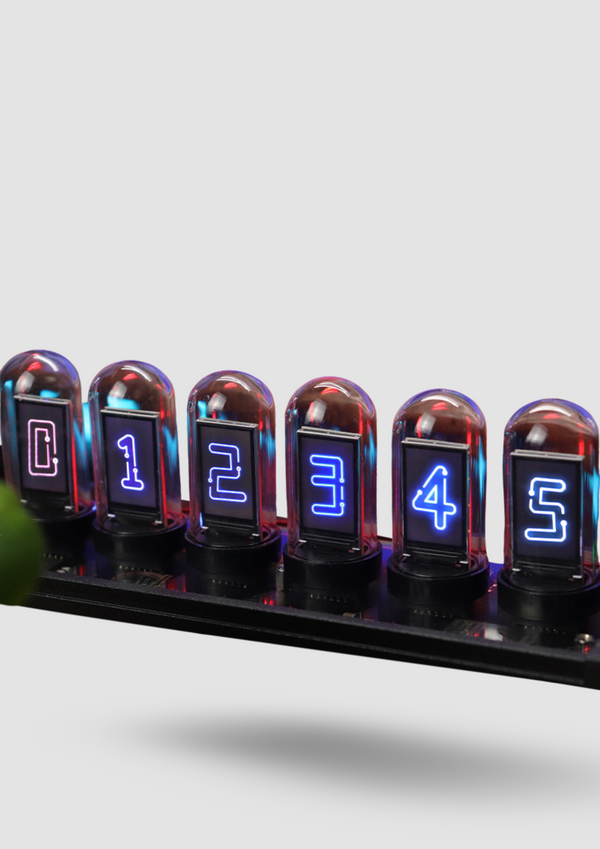 Led Digital Clock Solid Wood Nixie Futurestic