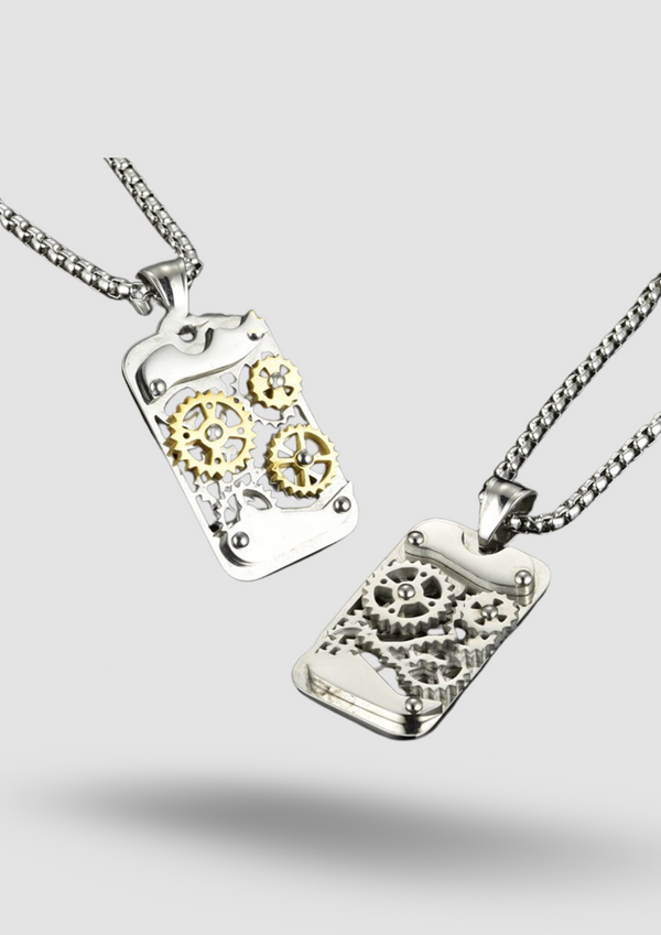 Transports Mechanical Gear Pendant Necklaces