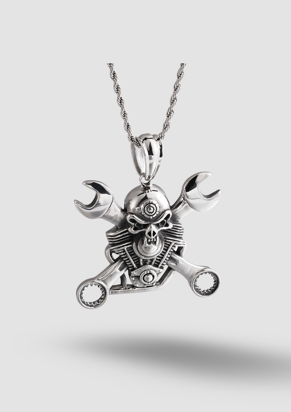 Wrench Pendant Punk Skull Pendant