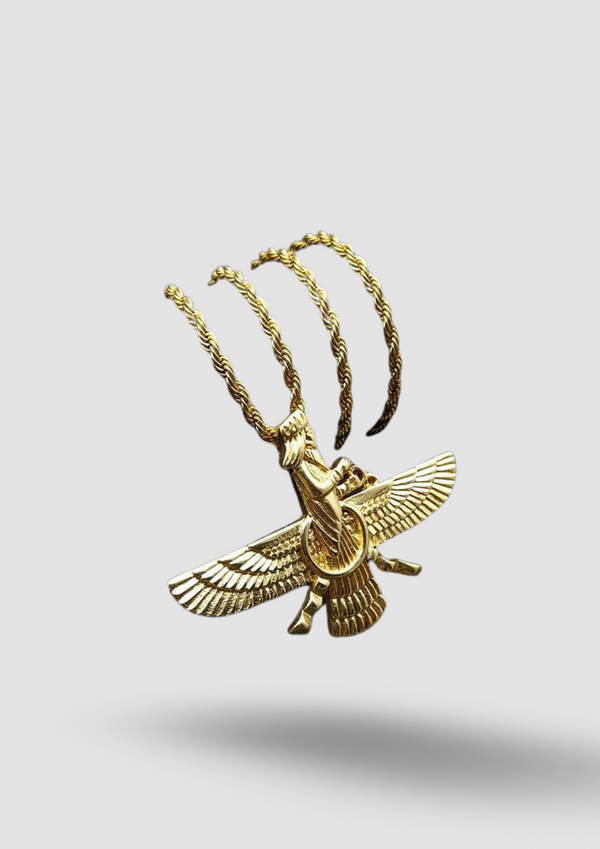 Gold Plated Zoroastrian Pendant Necklace