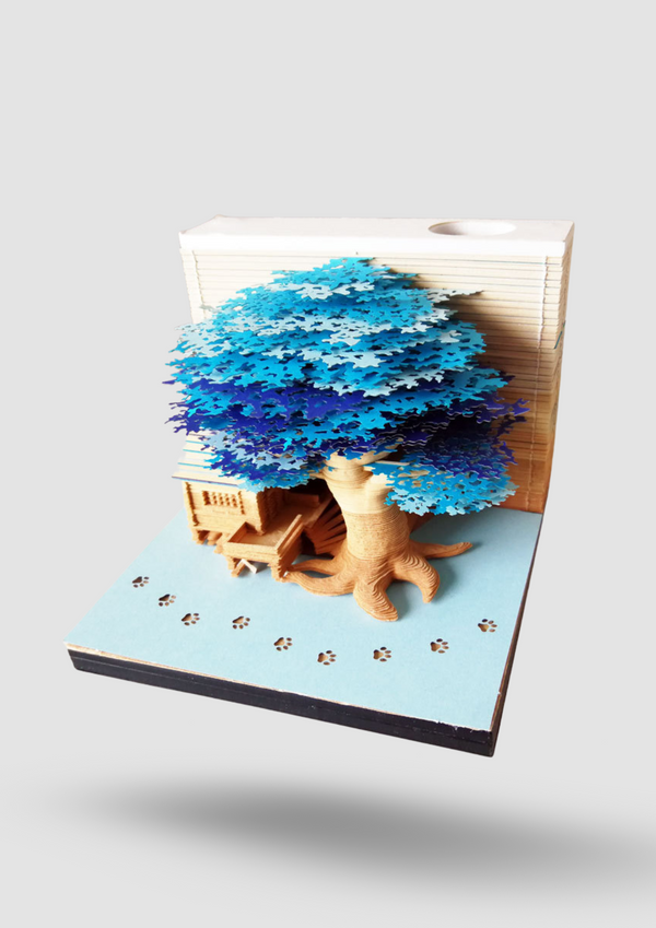 Tree House Panoramic 3D Notes Paper Calendar