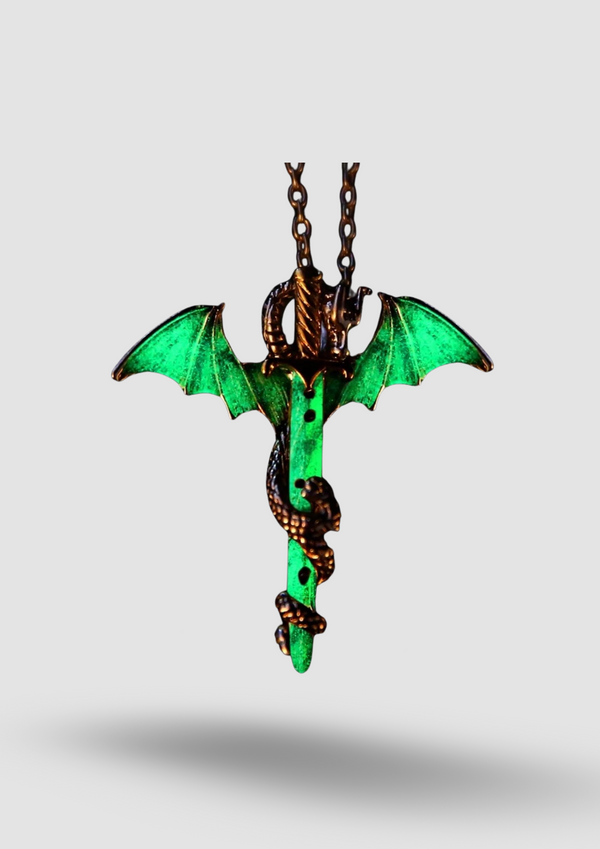 Glorious Dragon Sword Pendant Necklace